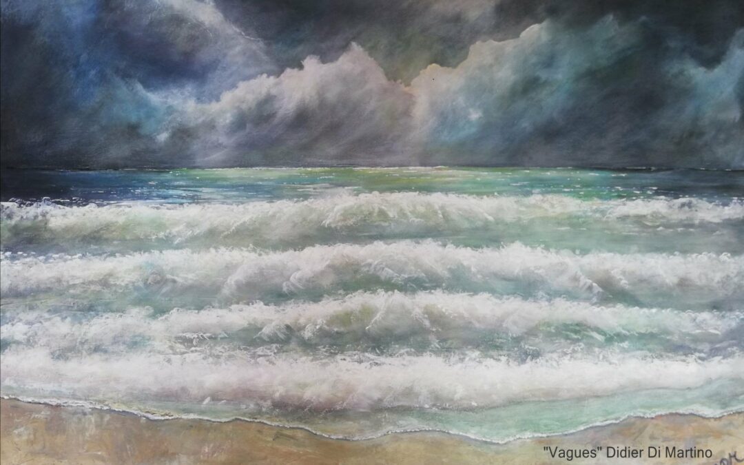 tableau de Didier Di Martino représentant la mer et les nuages